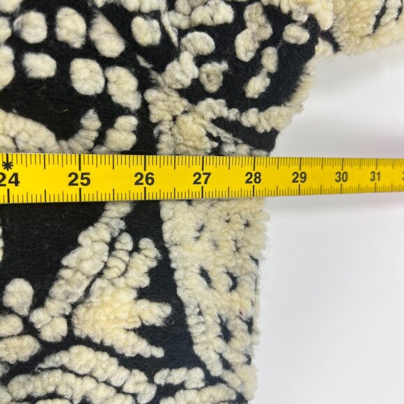 NWOT Farm Rio Midnight Leo Long Cardigan Wool Blend Coat Size XL Black Cream - Picture 12 of 14